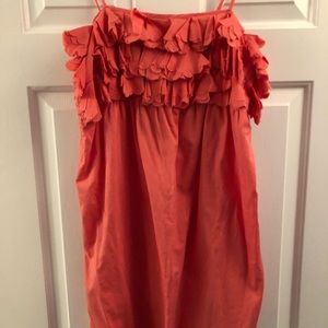 J crew Coral Short Dress with Spaghetti Straps